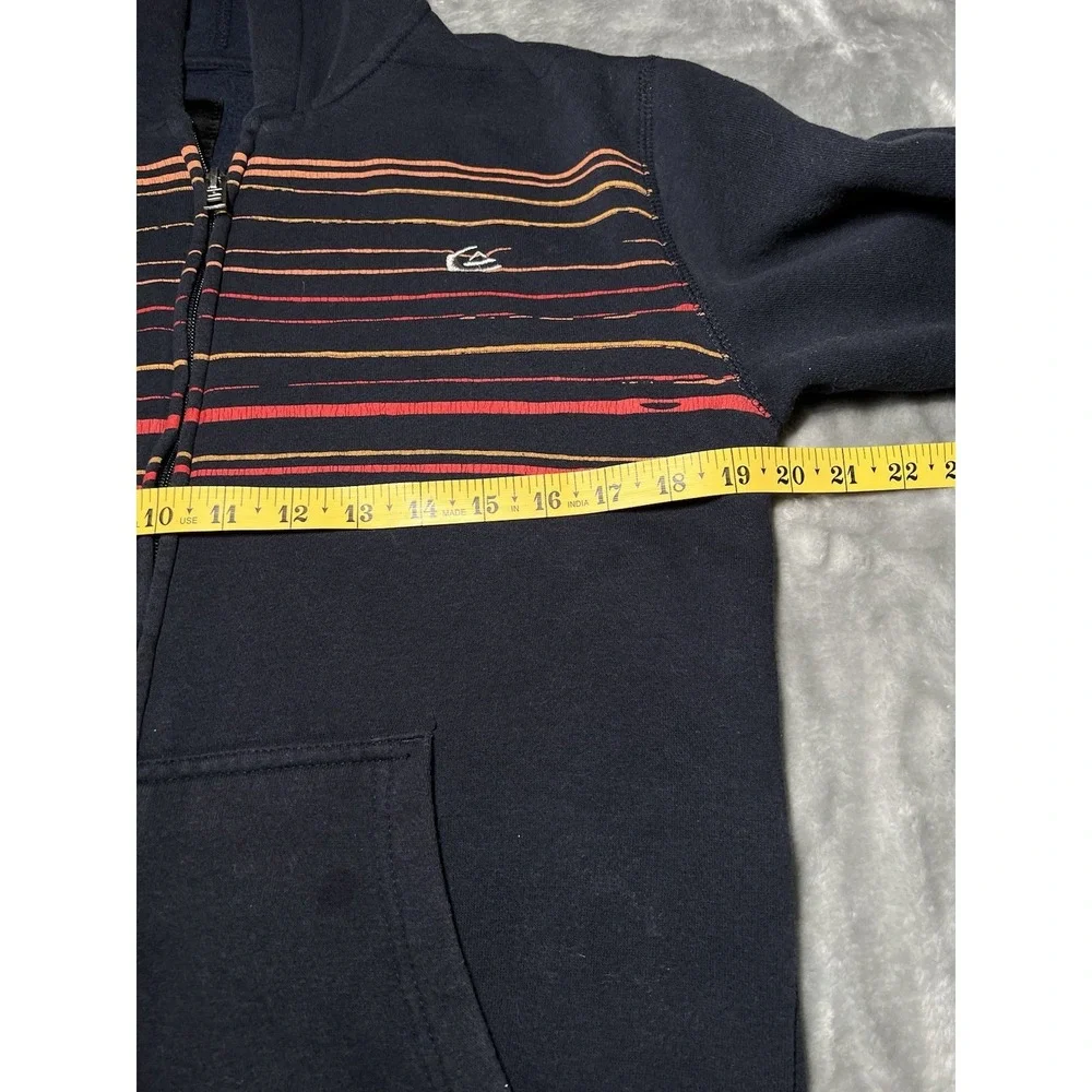 Quiksilver Hoodie Boys Large Blue Long Sleeve Full Zip Cotton Blend
